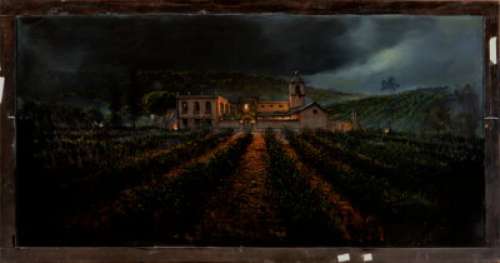 A Walk in the Clouds Matte Painting of "Aragon Estate Vineyards at Night" (TCF, 1995). | Heritage