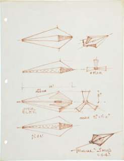 Original "Tholian Spaceship" Concept Sketches for Star Trek: The Original Series, Season 3, Episode 9: "The Tholian Web" by Matt Jefferies (Paramount, 1966-1969).