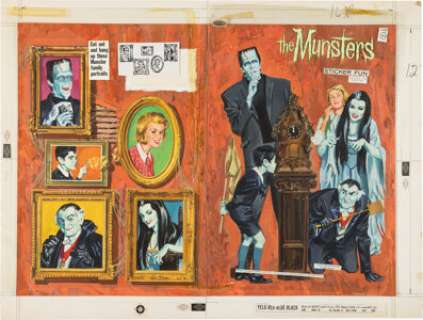 Original Cover Painting and Complete Content for Whitman’s The Munsters Sticker Fun Book (1965). | Heritage