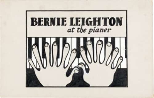 Original Hand-drawn Sketch Title Card "Bernie Leighton" from The Ernie Kovacs Show (CBS TV, ...