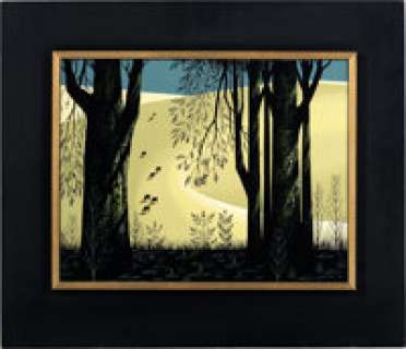 Eyvind Earle - "Mountains and Trees" Painting Original Art (1970). | Heritage