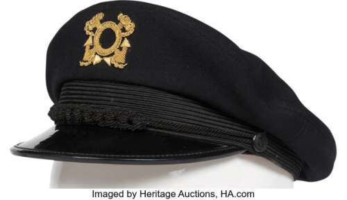 Gilligan‘s Island (CBS TV, 1964-1967), Alan Hale Jr. "The Skipper" Signature Captain‘s Hat.