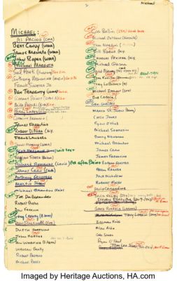 The Godfather (Paramount, 1972), Fred Roos’ Extensive Casting Archive. | Heritage