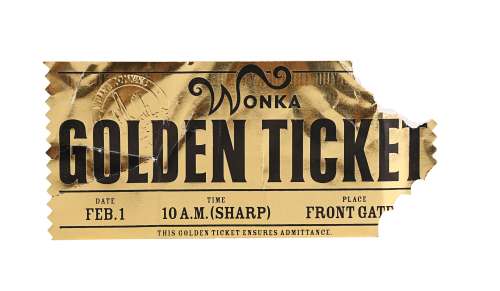 CHARLIE AND THE CHOCOLATE FACTORY (2005) - Lot 65 - Augustus Gloop‘s (Philip Wiegratz) Partially-eaten Golden Ticket