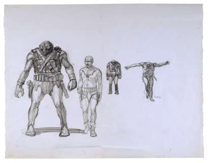 STAR WARS: A NEW HOPE (1977) - Lot 324 - Hand-drawn Ralph McQuarrie Han Solo and Chewbacca Concept Sketches