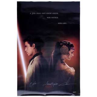 Star Wars: Attack Of The Clones (2002) - Lot 1259 - Samuel L. Jackson, Hayden Christensen, and George Lucas-Autographed Advance One-Sheet