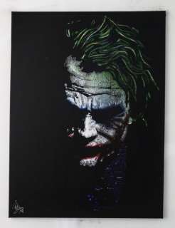 Joker - Heath Ledger - The Dark Knight - By PopArt Artist Vincent Mink - Handpainted and signed. - Portrait | Catawiki