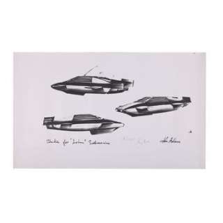 JAMES BOND: THE SPY WHO LOVED ME (1977) - Lot 218 - Ken Adam Lotus Submarine Production Design Autographed by Roger Moore and Ken Adam