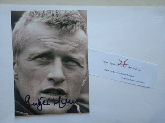 Rutger Hauer (+) - Blade Runner, The Hitcher, Soldier of Orange - Authentic autograph , from his Starfish foundation | Catawiki