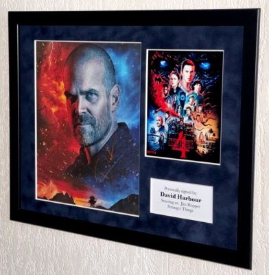 Stranger Things - David Harbour (Jim Hopper) Premium Framed, signed + Certificate of Authenticity