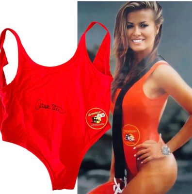 Baywatch - Official Merchandise Red bathing suit, signed by Carmen Electra (Lani McKenzie) - Beckett COA