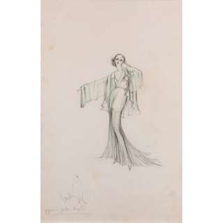 Lot 358 - Travis Banton sketch of Natalie Kingston from Tarzan the Mighty