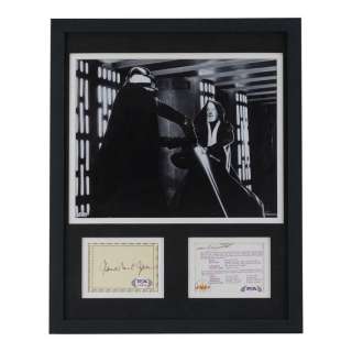 STAR WARS: A NEW HOPE (1977) - Lot #1670 : Framed James Earl Jones and Alec Guinness Autographs with Black-and-White Still