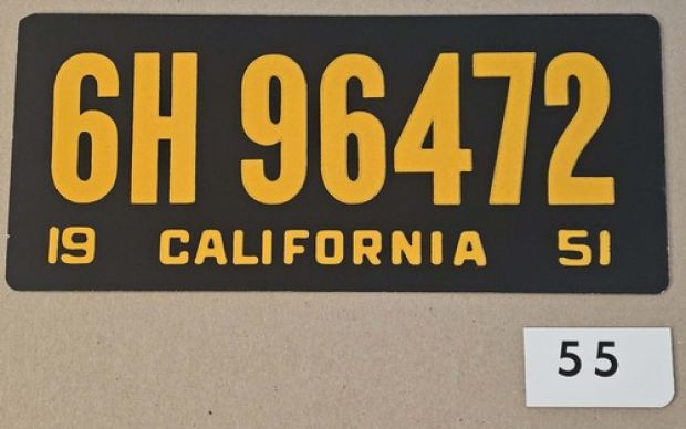 Back to the Future - Original Movie Prop - Biff Tannen 1955 License Plate + Tab