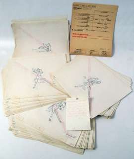 Bambi Original Studio Cell Copies & Original Timing Sheets | Premiere Props