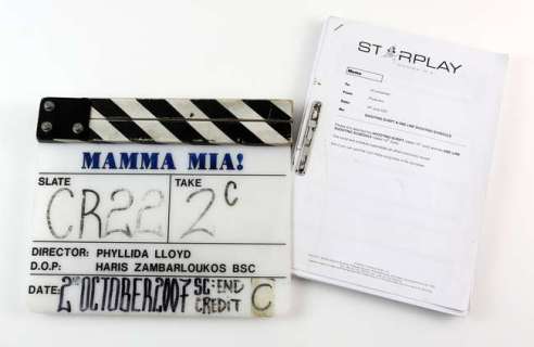 Mamma Mia (2008) Original Production used clapperboard, Slate CR22, Take 2C, 2nd October 2007, End… | Ewbank’s