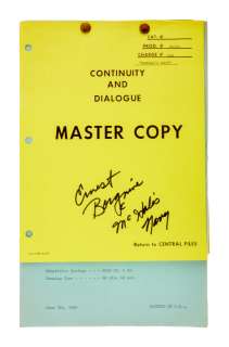 Lot 327 - ERNEST BORGNINE: SIGNED "MCHALE‘S NAVY" CONTINUITY AND DIALOGUE FILM SCRIPT
