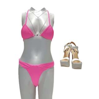 Lot #69 – Hustlers Ramona Jennifer Lopez Screen Worn Bathing Suit Shoes & Necklace Set Ch 11 Sc 55