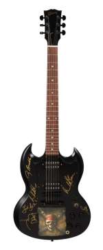Lot 179 - Pirates Of The Caribbean | Johnny Depp And Cast-Signed Gibson SG Electric Guitar (With Photos)