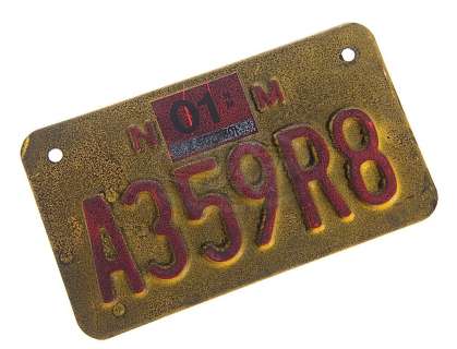 Lot 316 - Roswell (TV) - Michael‘s License Plate (Brendan Fehr)