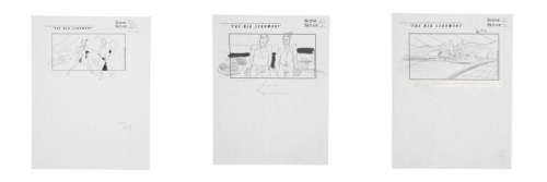 Lot 550 - The Big Lebowski | Three Pages, Scene 20 / Set-Up 2 - 4 | "Jesus Quintana Scene" Original Storyboards