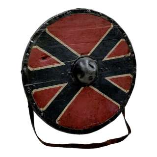 Vikings Valhalla Jarl Kare Asbjørn Krogh Nissen Screen Used Army Shield Ss 1 - Lot #90 - Vikings Valhalla Jarl Kare Asbjørn Krogh Nissen Screen Used Army Shield Ss 1: Authentic Auction Item | VIP Fan Auctions | VIP Fan Auctions