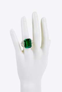 Joan Collins | "Dynasty" Costume Emerald And Diamond Ring | Julien’s