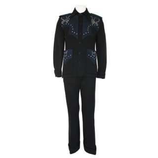 “TAURUS” - James Brown “Taurus” Black and Blue Rhinestone suit