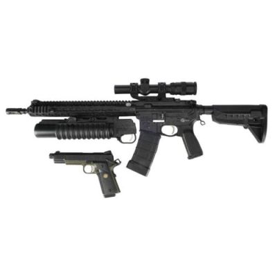 BLACK PANTHER (2018) - Lot #977 : Erik "Killmonger" Stevens‘ (Michael B. Jordan) Stunt BCM Recce-14 KMR-A13 Grenade Launcher and Stunt Springfield Armory 1911 Loaded MC Operator Pistol