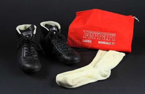RUSH - Lot 209 - Niki Lauda (Daniel Bruhl) Formula 3 Race Boots & Socks (RC017)