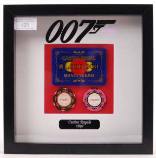 JAMES BOND CASINO ROYALE POKER CHIPS FRAMED DISPLAY | Auctioneum Ltd