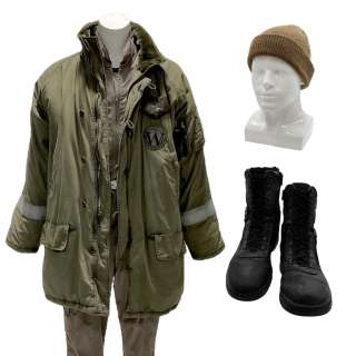 Snowpiercer Miles (Played By Jaylin Fletcher) Screen Worn Cargo Jacket, Engineer Coveralls, Crew Neck T-Shirt, Toque & Combat Boots Ep 404-408 | VIP Fan Auctions