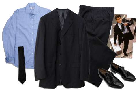 James Bond Suit Screen-Worn by Pierce Brosnan in ’’The World is Not Enough’’ | Nate Sanders