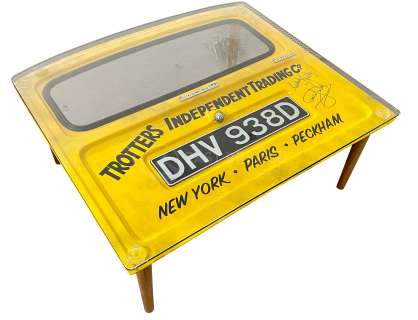 ONLY FOOLS & HORSES - RELIANT REGAL VAN DOOR CUSTOM COFFEE TABLE SIGNED | Auctioneum Ltd