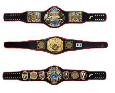 Lot 1494 - Jake Gyllenhaal "Billy Hope" (3) boxing championship belts from Southpaw.