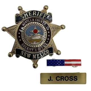 Eddington Joe (Joaquin Phoenix) Screen Used Badge & (2) Pins | VIP Fan Auctions