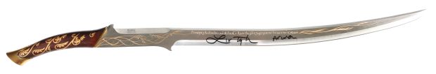 Liv Tyler as Arwen in The Lord of the Rings: The Fellowship of The Rings Signed Prop Replica Heavy Metal Sword with Character Name | SWAU
