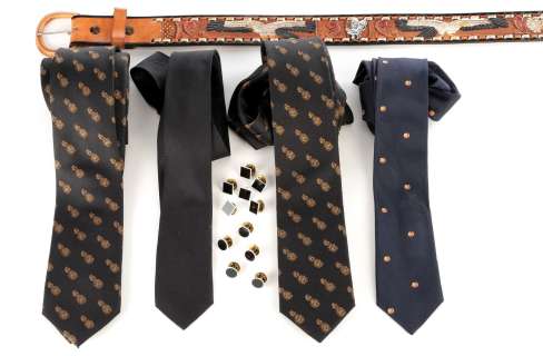 Dirk Gently’s Holistic Detective Agency | Samuel Barnett ’Dirk Gently’ character fashion accessories - ties, belt, cufflinks from Dirk Gently’ | Profiles in History