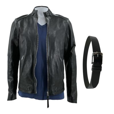 Lot 9: Mythic Quest David Brittlesbee (David Hornsby) Screen Worn Jacket, T-Shirt & Belt Ch 1 Sc 703 Ep 205 | VIP Fan Auctions