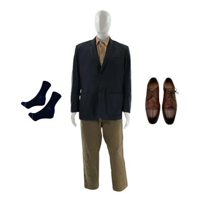 MERV Vice Principal Desmond Screen Worn Dress Shoes, Blazer, Pants, Long Sleeve Shirt & Socks Ch 1 Sc 13 | VIP Fan Auctions