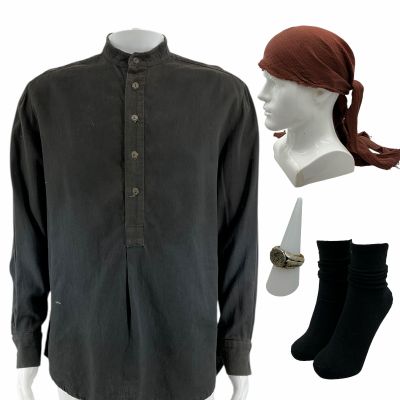 Lot 41: The Bluff Quartermaster Lee Screen Worn Stunt Double Shirt, Head Wrap, Rings & Socks | VIP Fan Auctions