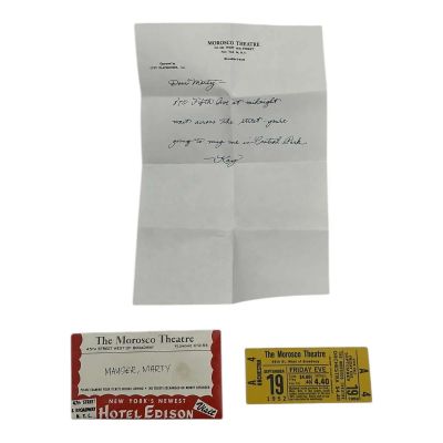 Lot 86: Marty Supreme Marty Mauser Production Used Ticket Envelope W/Ticket & Note | VIP Fan Auctions