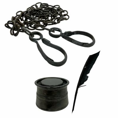 Wuthering Heights Isabella (Alison Oliver) Screen Used Ink Quill, Inkwell & Chain Sc 153 | VIP Fan Auctions