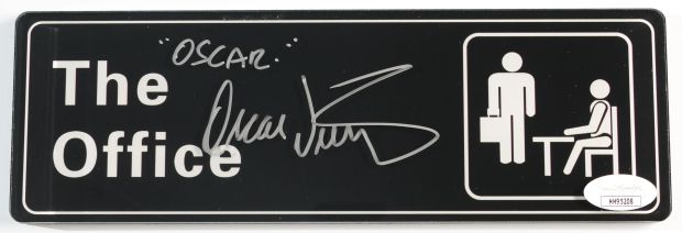 Oscar Nuñez as Oscar in The Office (JSA) Signed Plaque with Character Name | SWAU