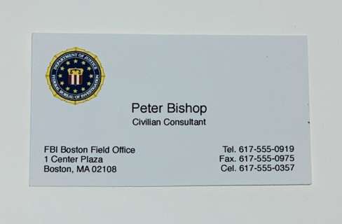 Lot 95 - Fringe (2008 - 2013) - Joshua Jackson (Peter Bishop) FBI Business Card