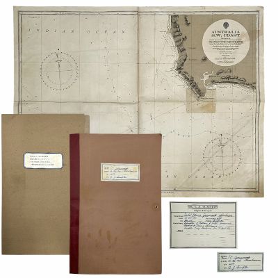 Lot 88: The Light Between Oceans Tom Sherbourne (Michael Fassbender) Production Used Australia Map, Military Folder & Notes Folder | VIP Fan Auctions