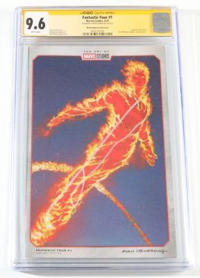 Fantastic Four #1 Ryan Meinerding Variant Cover - Joseph Quinn as Johnny Storm / Human Torch in The Fantastic Four: First Steps (CGC Signature Series 9.6) 2025 | SWAU