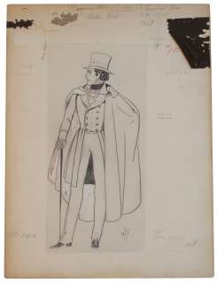 Oscar Winning Costume Designer, Arlington Valles Original Sketch for ’’The Gorgeous Hussy’’ 1936 MGM Film | Nate Sanders