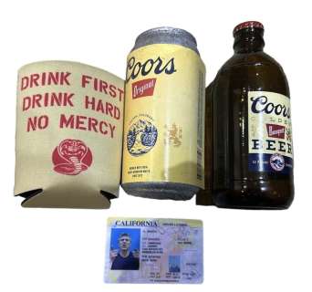 Lot 41 - Cobra Kai (2018-2023) - Johnny‘s Bear Can, Bottle and Driver‘s License etc