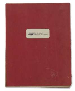 The Satanic Rites of Dracula: An early screenplay script with working title ’Dracula is Dead...and Well and Living in London!’ Hammer Films, 1972, | Bonhams